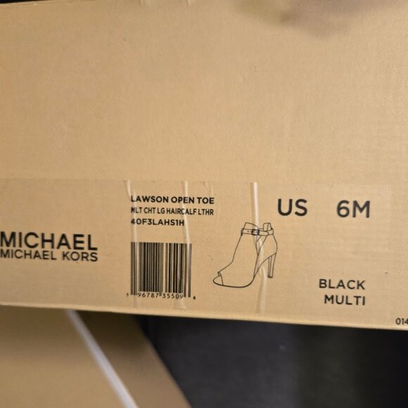 Michael Kors Leopard Print Calf Hair Heeled Ankle Boot - Picture 6 of 6